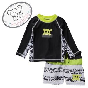 NWT Crossbone Rashguard 2-Piece Swim Set